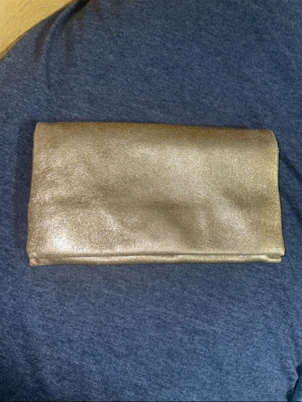 latico Metallic Gold Fold-Over Clutch